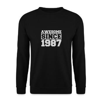 Awesome since 1987 - Unisex Pullover - Schwarz - Vorne - Alina (178cm) & Michal (187cm)