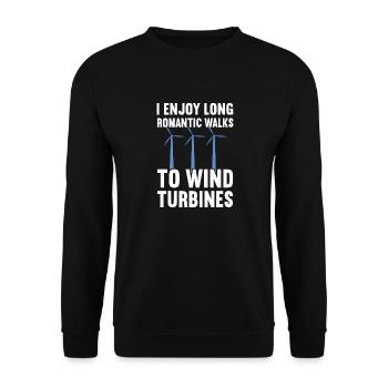 Wind turbine technician wind farm wind power - Unisex Sweatshirt - black - Front - Alina (178cm) & Michal (187cm)
