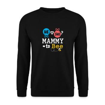 He or She Mammy To Bee Gender Reveal Family Baby - Unisex Sweatshirt - black - Front - Alina (178cm) & Michal (187cm)