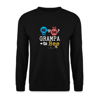 He or She Grampa To Bee Gender Reveal Family Baby - Unisex Sweatshirt - black - Front - Alina (178cm) & Michal (187cm)