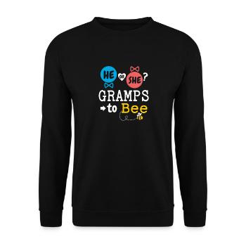 He or She Gramps To Bee Gender Reveal Family Baby - Unisex Sweatshirt - black - Front - Alina (178cm) & Michal (187cm)