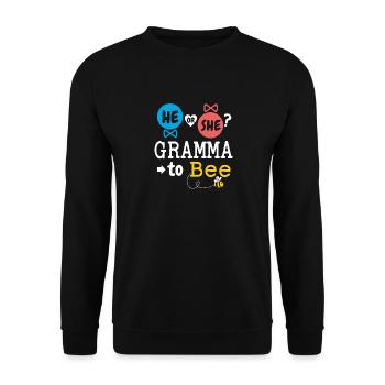 He or She Gramma To Bee Gender Reveal Family Baby - Unisex Sweatshirt - black - Front - Alina (178cm) & Michal (187cm)