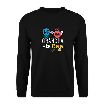 He or She Grandpa To Bee Gender Reveal Family - Unisex Sweatshirt - black - Front - Alina (178cm) & Michal (187cm)