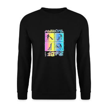 Awesome since 1973. Agility, Hundetraining - Unisex Sweatshirt - black - Front - Alina (178cm) & Michal (187cm)