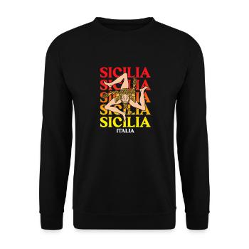 Sizilien flagge Sizilien Palermo Italien - Unisex Pullover - Schwarz - Vorne - Alina (178cm) & Michal (187cm)