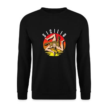 Sicile drapeau Sicile Palerme Italie - Sweat-shirt Unisexe - noir - Devant - Alina (178cm) & Michal (187cm)