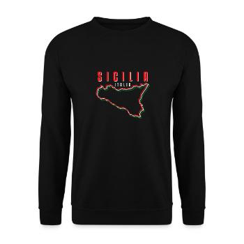 Sizilien flagge Sizilien Palermo Italien - Unisex Pullover - Schwarz - Vorne - Alina (178cm) & Michal (187cm)