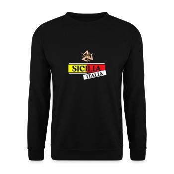 Sizilien flagge Sizilien Palermo Italien - Unisex Pullover - Schwarz - Vorne - Alina (178cm) & Michal (187cm)