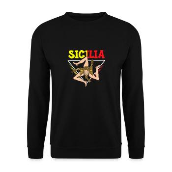 Sizilien flagge Sizilien Palermo Italien - Unisex Pullover - Schwarz - Vorne - Alina (178cm) & Michal (187cm)