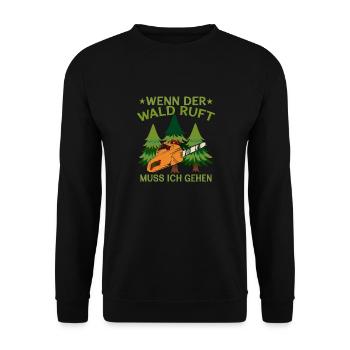 Wenn Der Wald Ruft Muss Ich Gehen Natur Wandern - Unisex Pullover - Schwarz - Vorne - Alina (178cm) & Michal (187cm)