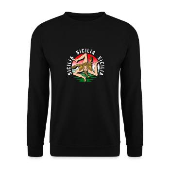 Sizilien flagge Sizilien Palermo Italien - Unisex Pullover - Schwarz - Vorne - Alina (178cm) & Michal (187cm)