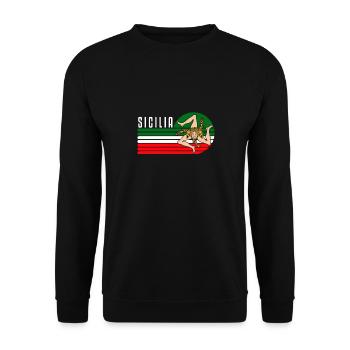 Sizilien flagge Sizilien Palermo Italien - Unisex Pullover - Schwarz - Vorne - Alina (178cm) & Michal (187cm)