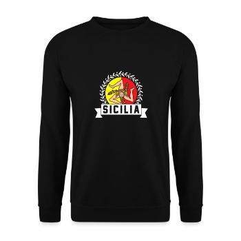 Sizilien flagge Sizilien Palermo Italien - Unisex Pullover - Schwarz - Vorne - Alina (178cm) & Michal (187cm)