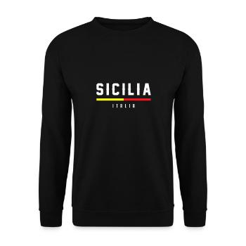 Sizilien flagge Sizilien Palermo Italien - Unisex Pullover - Schwarz - Vorne - Alina (178cm) & Michal (187cm)