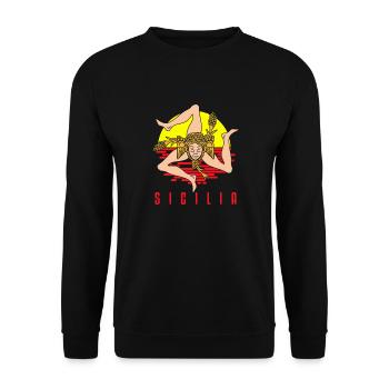 Sicily flag Sicily Palermo Italy - Unisex Sweatshirt - black - Front - Alina (178cm) & Michal (187cm)
