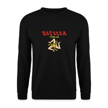 Sizilien flagge Sizilien Palermo Italien - Unisex Pullover - Schwarz - Vorne - Alina (178cm) & Michal (187cm)