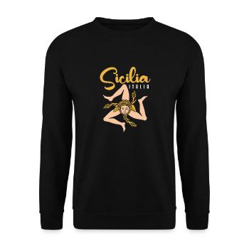 Sicily flag Sicily Palermo Italy - Unisex Sweatshirt - black - Front - Alina (178cm) & Michal (187cm)