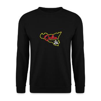 Sizilien flagge Sizilien Palermo Italien - Unisex Pullover - Schwarz - Vorne - Alina (178cm) & Michal (187cm)