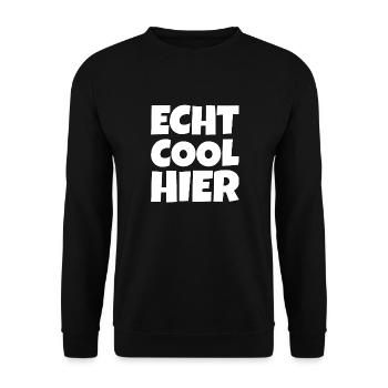 Echt Cool Hier - Unisex Pullover - Schwarz - Vorne - Alina (178cm) & Michal (187cm)