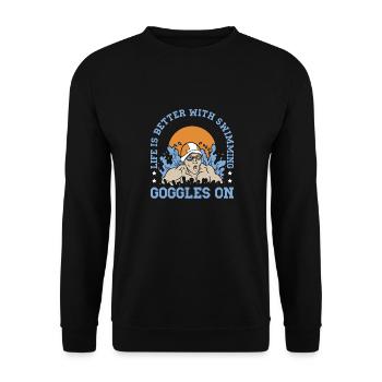 Schimmer Schwimmen La vie est meilleure avec la natation - Sweat-shirt Unisexe - noir - Devant - Alina (178cm) & Michal (187cm)