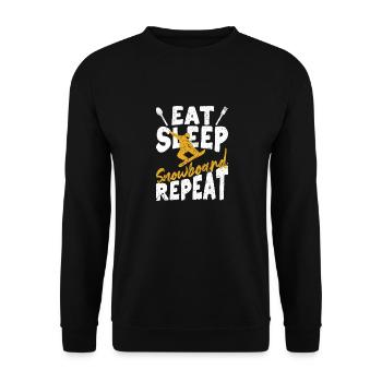 Snowboarder Funny Snowboarding Eat Sleep Snowboard - Unisex Sweatshirt - black - Front - Alina (178cm) & Michal (187cm)