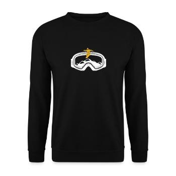 Ski Snowboard Goggles Skiing Snow Mountain Winter - Unisex Sweatshirt - black - Front - Alina (178cm) & Michal (187cm)