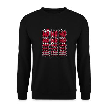 Ho Ho Ho - Christmas Weihnachten Santa Hat - Unisex Sweatshirt - black - Front - Alina (178cm) & Michal (187cm)