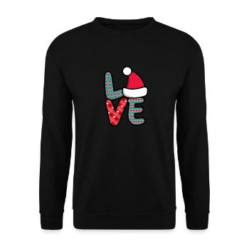 Christmas Hat Santa Love - Unisex Pullover - Schwarz - Vorne - Alina (178cm) & Michal (187cm)