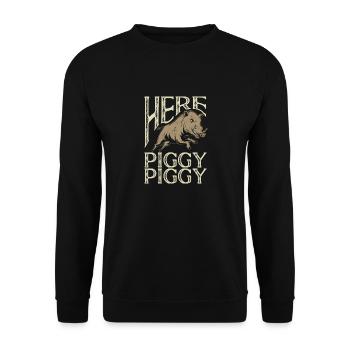 Chasse au sanglier chasseur sanglier - Sweat-shirt Unisexe - noir - Devant - Alina (178cm) & Michal (187cm)