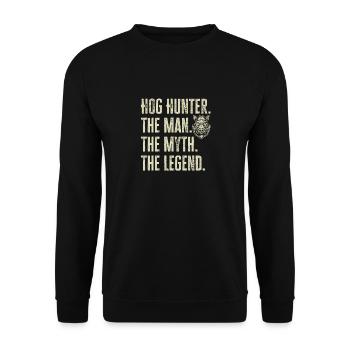 Chasse au sanglier chasseur sanglier - Sweat-shirt Unisexe - noir - Devant - Alina (178cm) & Michal (187cm)