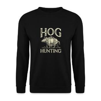 Chasse au sanglier chasseur sanglier - Sweat-shirt Unisexe - noir - Devant - Alina (178cm) & Michal (187cm)