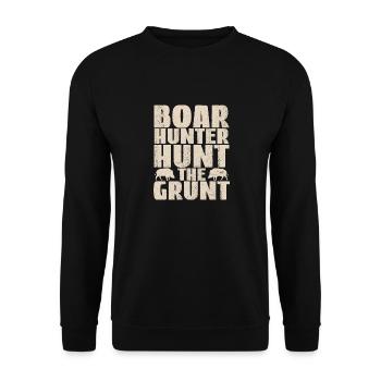 Chasse au sanglier chasseur sanglier - Sweat-shirt Unisexe - noir - Devant - Alina (178cm) & Michal (187cm)