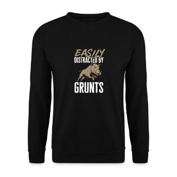 Chasse au sanglier chasseur sanglier - Sweat-shirt Unisexe - noir - Devant - Alina (178cm) & Michal (187cm)