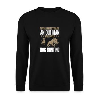 Chasse au sanglier chasseur sanglier - Sweat-shirt Unisexe - noir - Devant - Alina (178cm) & Michal (187cm)