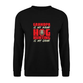 Chasse au sanglier chasseur sanglier - Sweat-shirt Unisexe - noir - Devant - Alina (178cm) & Michal (187cm)