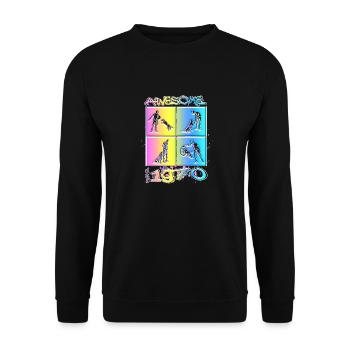 Awesome since 1970. Agility, Hundetraining - Unisex Sweatshirt - black - Front - Alina (178cm) & Michal (187cm)