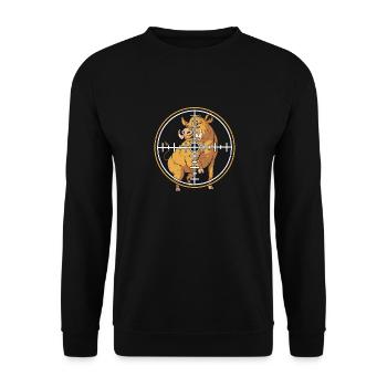 Chasse au sanglier chasseur sanglier - Sweat-shirt Unisexe - noir - Devant - Alina (178cm) & Michal (187cm)