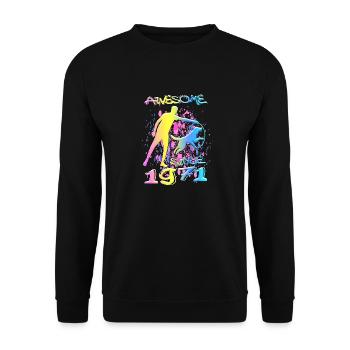 Awesome since 1971. Agility, Hundetraining - Unisex Sweatshirt - black - Front - Alina (178cm) & Michal (187cm)