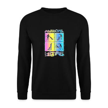 Génial depuis 1976. Agilité, Hundetraining - Sweat-shirt Unisexe - noir - Devant - Alina (178cm) & Michal (187cm)