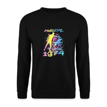Awesome since 1974. Agility, Hundetraining - Unisex Sweatshirt - black - Front - Alina (178cm) & Michal (187cm)