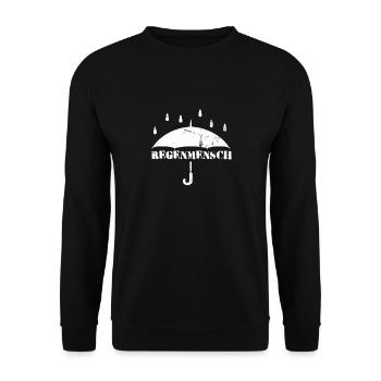 Regenmensch Natur Wald Regen Herbst Laub Outdoor - Unisex Pullover - Schwarz - Vorne - Alina (178cm) & Michal (187cm)