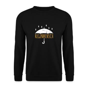 Regenmensch Natur Wald Regen Herbst Laub Outdoor - Unisex Pullover - Schwarz - Vorne - Alina (178cm) & Michal (187cm)