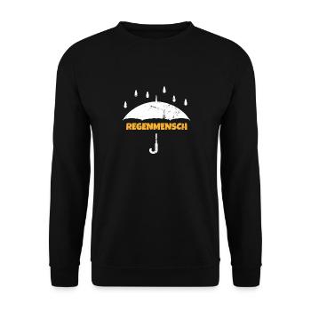 Regenmensch Natur Wald Regen Herbst Laub Outdoor - Unisex Pullover - Schwarz - Vorne - Alina (178cm) & Michal (187cm)