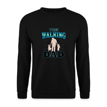 Le papa qui marche - Sweat-shirt Unisexe - noir - Devant - Alina (178cm) & Michal (187cm)