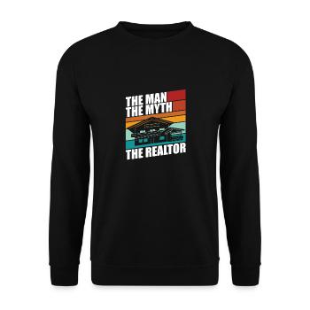 Real estate agent The man the myth the realtor - Unisex Pullover - Schwarz - Vorne - Alina (178cm) & Michal (187cm)