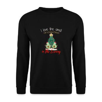 J’adore l’odeur de Noël le soir - Sweat-shirt Unisexe - noir - Devant - Alina (178cm) & Michal (187cm)