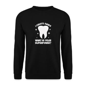 Dentist create smiles dental funny motif tooth - Unisex Pullover - Schwarz - Vorne - Alina (178cm) & Michal (187cm)