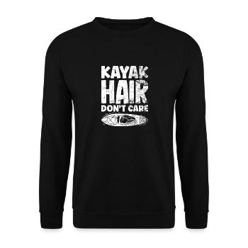 Kayaking hair don´t care kayak water sport paddle - Unisex Pullover - Schwarz - Vorne - Alina (178cm) & Michal (187cm)