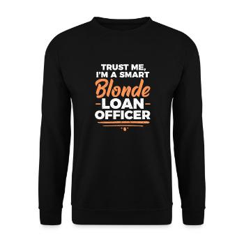 Dette et impôts Employé de banque - Drôle de signature de prêt - Sweat-shirt Unisexe - noir - Devant - Alina (178cm) & Michal (187cm)
