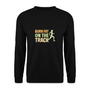 Burn fat on the track Track & field - Unisex Sweatshirt - black - Front - Alina (178cm) & Michal (187cm)